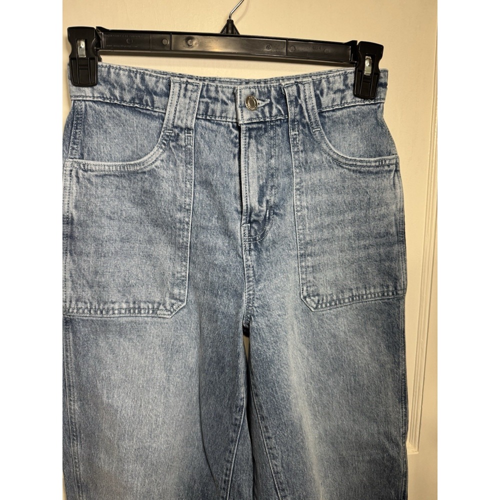 Free Assembly Barrel Jeans, Light Acid Wash Size 0